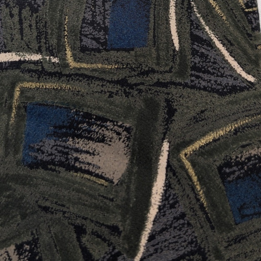 Zylos George Machado Mens Silk Tie One Size Green Blue Abstract Geometric